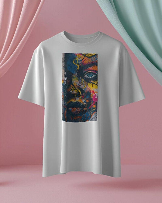 Oversized White Colour Printed Tshirt - Xrevibe Lifestyle